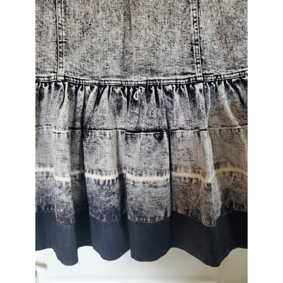 Tanya Taylor Retro Grey Black Faded Denim V Neck Shift Mini Dress, Size 10 - Picture 10 of 10